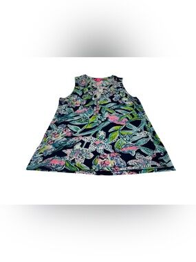 Lilly Pulitzer Floral Sleeveless Blouse in Navy, Pink & Green